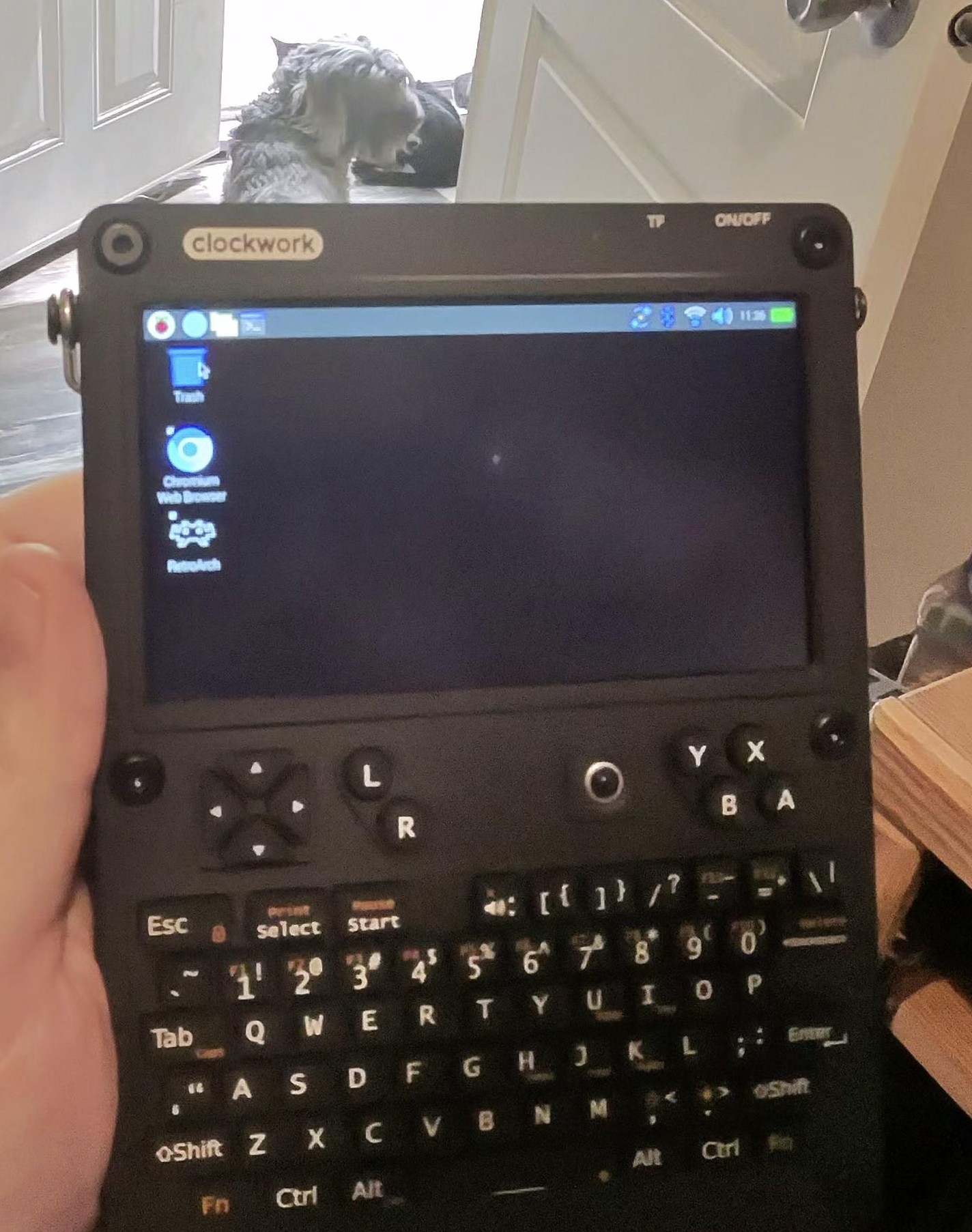 uConsole trackball close-up